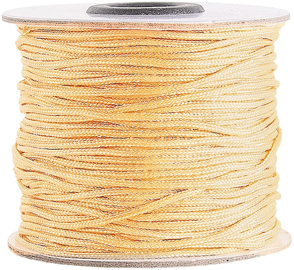 1.5mm/ 100 Yards Nylon Blinds String Replacement Braided Lift Shade Cord Pull String Rope for Rollers Windows Roman Shade Repair Light Khaki