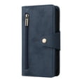 thumbnail image 2 of SaniMore for iPhone 14 6.1" 2022 Case, PU Leather 2 in 1 Zipper Wallet Removeable Wrist Strap Card Slots Cash Pocket Kickstand Shockproof Anti-fall Full Protective Shell For iPhone 14, Blue, 2 of 15