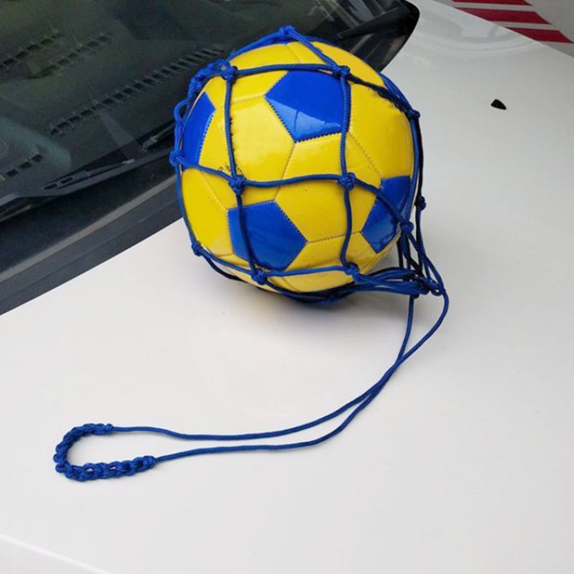 UPOUART Youth Football Bag Mesh Sports Bag Blue Portable 1Pack