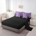 thumbnail image 3 of jejeloiu Mystic Paisley 7pcs Queen Bedding For Men Women,Bold Print Bedding Comforter Set Queen,Purple Black,Black Reversible, 3 of 7