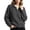 Dark Gray, variant on DYTTDG Women's Collared V‑Neck Cable Knit Pullover Sweater, Long Sleeve Loose Fit Solid Color Casual Knit Top for Fall Winter Daily Outfits