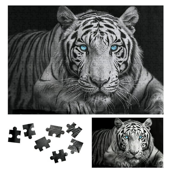 JRXY White Tiger Wooden Jigsaw Puzzle - Premium Eco-Friendly Wood Puzzle for Family and Friends 300 PCS