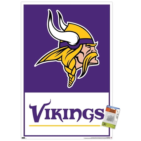 NFL Minnesota Vikings – Logo 21 Wall Poster with Push Pins 22.375 x 34