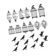 thumbnail image 5 of 24pcs Halloween Crows Cage Decorations Lightweight Cardboard Gothic Party Supplies for Horror Themed Events, 5 of 9