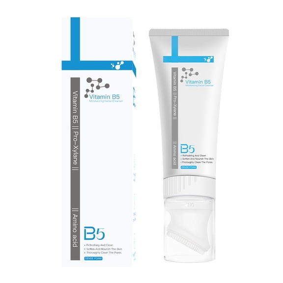 Vitamin B5 Moisturizing Facial Cleanser With Built-in Silicone Brush - Gentle Cleansing And Amino For All Types