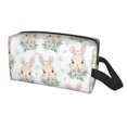 thumbnail image 2 of Goofa Rabbit And Flower Printed Toiletry Bag with Handle,Large Capacity Travel Makeup Cosmetic Bag for Women, Carry on Airport Airline Compliant Bag, 2 of 9