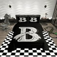 thumbnail image 2 of Erosebridal Monogrammed B Bedding Sets Twin with Comforter, Initial Letter Duvet Insert, Gray Bow Reversible Down Comforter, Super Cozy Bedroom Decor, 2 Pieces, 2 of 8