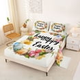 thumbnail image 2 of Erosebridal Kids Happy Easter Egg Bed Sheets, Spring Flower King Sheets, 4pcs, 2 of 5