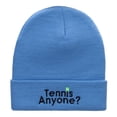 thumbnail image 5 of Want To Play Tennis Question Embroidered Long Knitted Beanie - Sky Blue OSFM, 5 of 5
