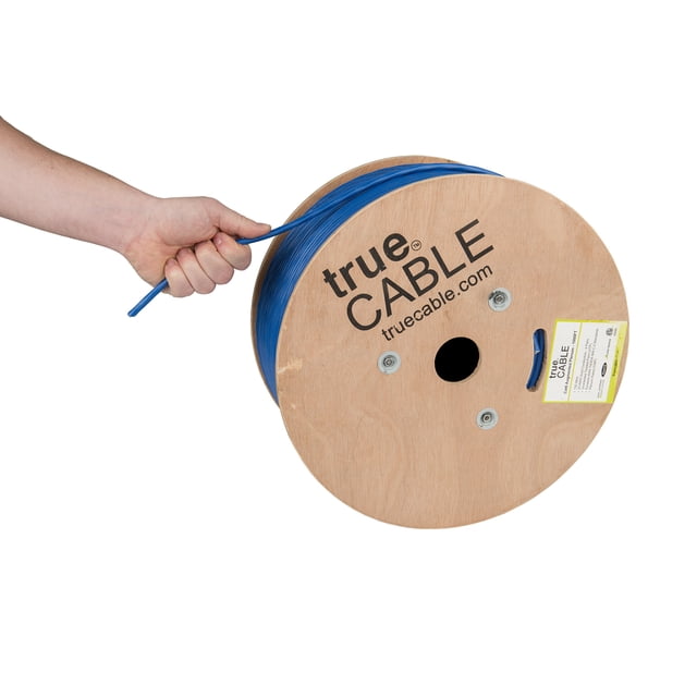 Cable Ethernet TRUE CABLE Cat6A Plenum, 1000 pies, azul, 23 AWG