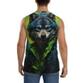 thumbnail image 4 of Pofeuu Realistic Style Wolf Warrior Print Men's Muscle T-Shirt, Sleeveless, Muscle Tank, Classic Muscle Tee Top For Men Casual Sleeveless Muscle T-Shirt Trendy Clothes-X-Large, 4 of 7