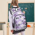 thumbnail image 7 of FORMRS Unisex School Backpack 17" Student Travel Bag with Laptop Compartment, Purple Daisy Pattern, 7 of 7