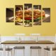 thumbnail image 2 of Juego de Cuadros Decorativos, Sándwiches Tortas, Estilo Apetitoso, 5 Piezas, Ideal para Restaurantes y Loncherías, 150x80cm, 2 of 5