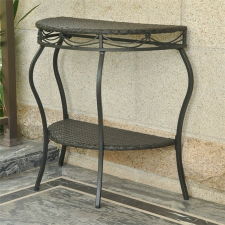 Valencia Half Moon Resin Wicker Console Table - Walmart.com