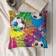thumbnail image 3 of SHANXI Throw Pillow , Colored Splashes All Over Score Athletic, Decorative Square Accent 12x12in, 3 of 5