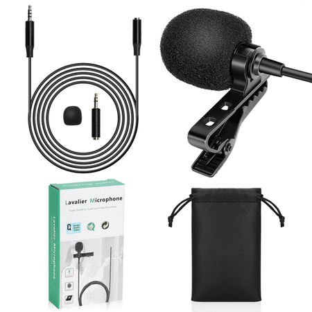 Professional Grade Lavalier Lapel Microphone for Motorola Moto Tab G70 Compatible with iPhone Phone or Camera Blogging Vlogging ASMR Recording Video Tiny Shirt Microphone with Easy Clip On System