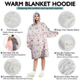 thumbnail image 5 of Wearable Oversized Blanket,Pink Christmas Santa and Penguin Pattern Wearable Blanket Hoodie for Adults,Cozy Hooded Blankets with Super Pockets,Super Warm Fuzzy Pullover for Women & Men, 5 of 6