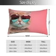thumbnail image 2 of Yiaed Cool Cat Pink Sunglasses Print Brushed Microfiber Envelope Pillowcases, Standard,Envelope Closure Pillow Cases(No pillow core)-16"x24", 2 of 6