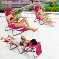 thumbnail image 5 of Costway 3-IN-1 Foldable Beach Chair with Face Hole, Footrest, Adjustable Backrest, Pillow Pink, 5 of 9