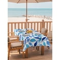 thumbnail image 2 of Outdoor Tablecloths with Umbrella Hole & Zipper, Spring Leaves 60 x102 Inch Rectangle Tablecloths, Blue Plants Country Botanical Leaf Waterproof Table Cloth, Patio/Pool/Picnic Table Covers, 2 of 8