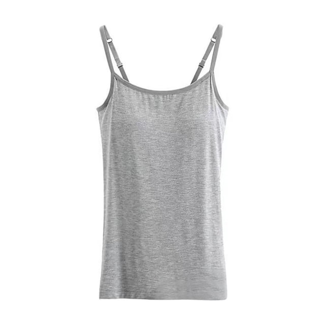 Womens Camisole Adjustable Strap Tank Tops with Shelf Bra Stretch Undershirts