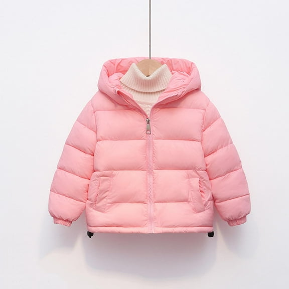 dazeni Girls 4-12 Years Winter Coat Heavyweight Windproof Hooded Puffer Jackets Warm Solid Outerwear Parka Padded Jacket with Pockets 11 Years