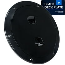 Five Oceans 6" Boat Hatch, Marine Access Hatch, Round Inspection Deck Plate Hatch with Detachable Cover, UV Resistant ABS Black Plastic, for Pontoon, Fishing Boat, Bass Boat, Yacht, Sailboat - FO4794