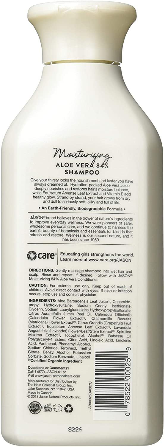Moisturizing 84% Vera Shampoo Jason Natural Cosmetics 16 oz - Walmart.com