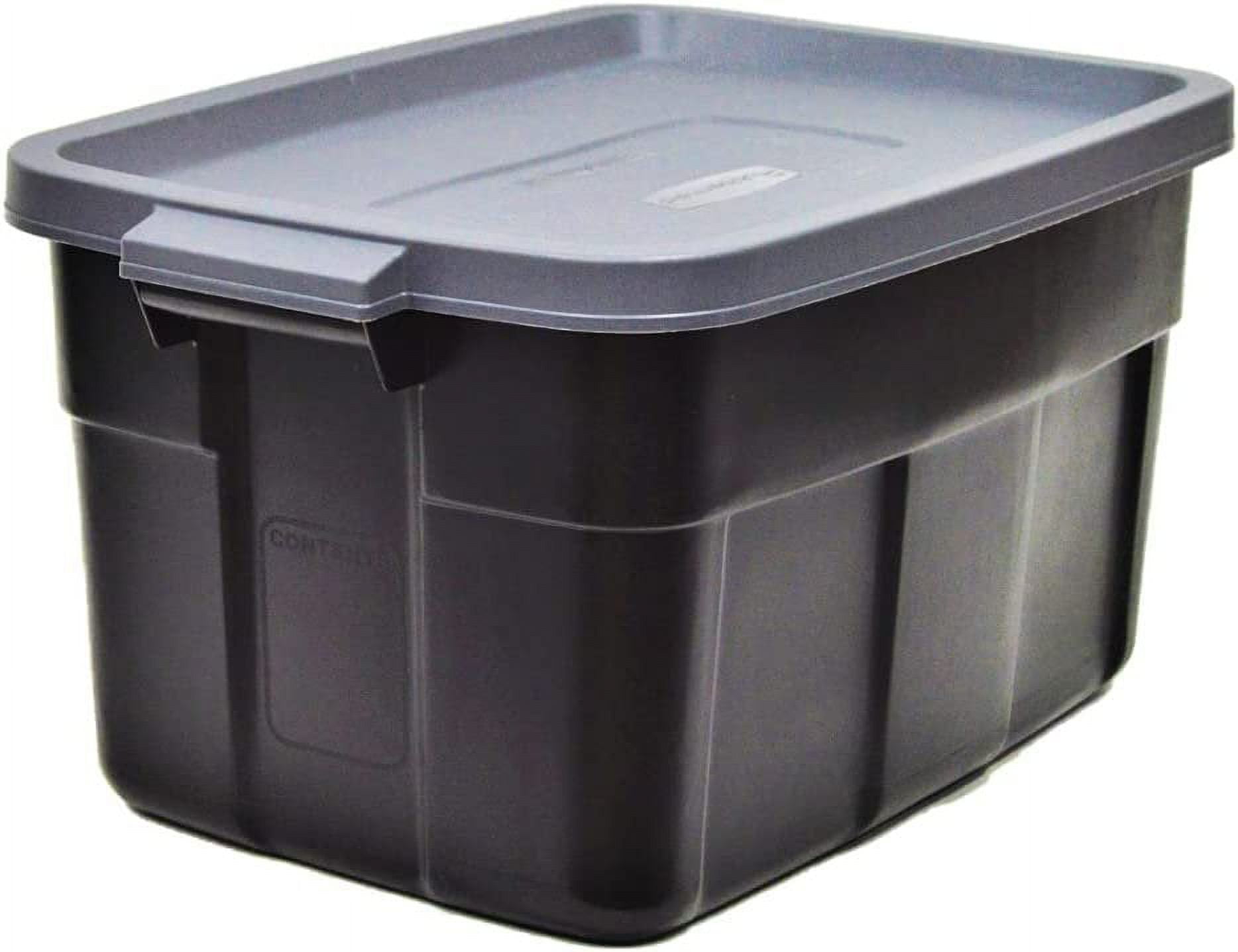  Rubbermaid Roughneck Clear 95 Qt/23.75 Gal Storage Containers,  Pack of 4 with Latching Grey Lids, Visible Base, Sturdy and Stackable,  Great for Storage and Organization : Health & Household
