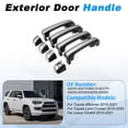 thumbnail image 2 of Manija de Puerta Exterior Delantera Izquierda Delantera Derecha Trasera Izquierda Trasera Derecha Unique Bargains No.69250-60070 para Toyota 4Runner 2010-2021 Negro Cromo 1 juego, 2 of 6