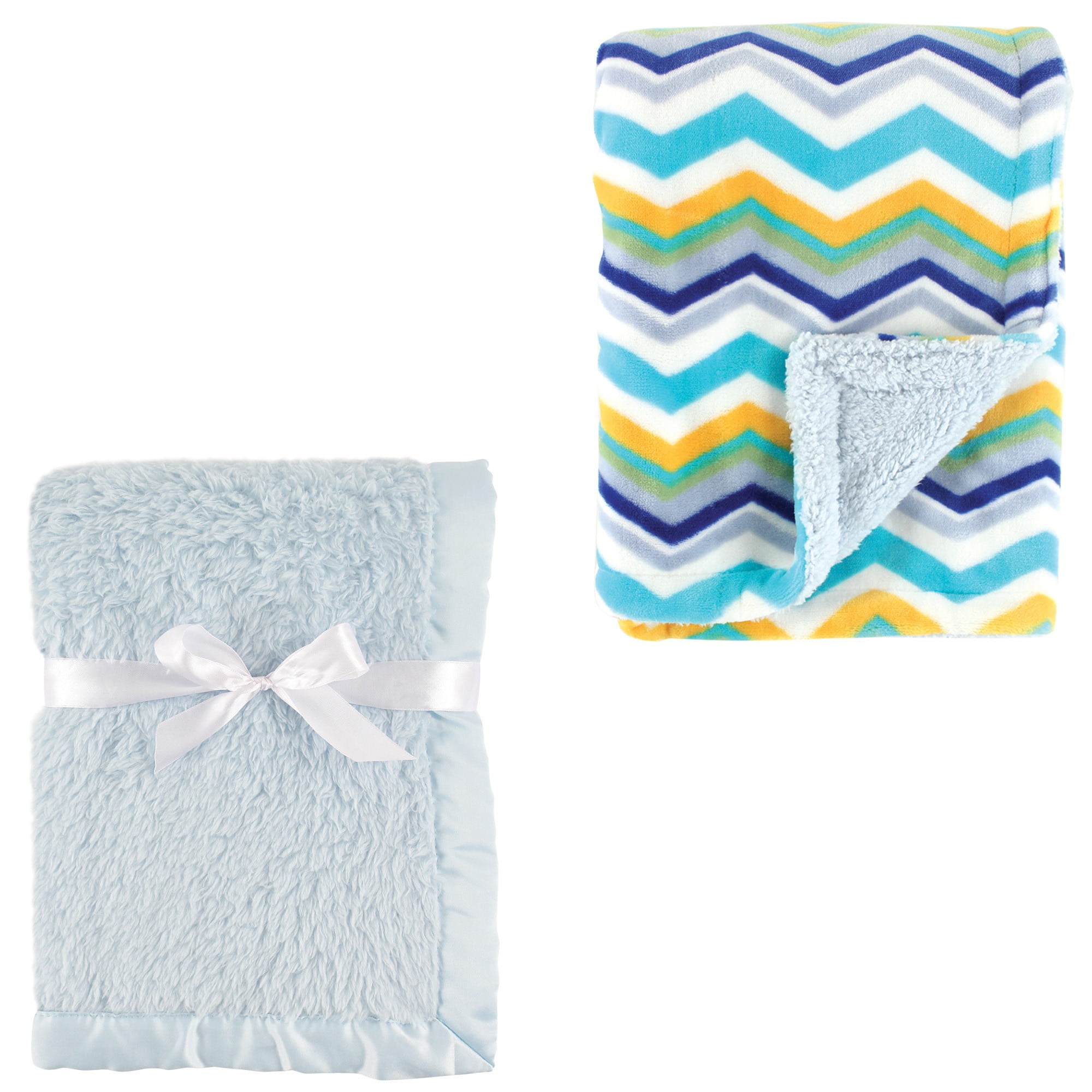 Hudson Baby Boys' Plush Blanket, 2Pack, Choose Your Color