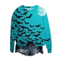 thumbnail image 5 of VKOYWKM Women's Halloween Sweatshirts Bat Graphic Sweatshirt Party Tops Fall Long Sleeve Crewneck Sweatshirts Vintage Halloween Sweatshirt, 5 of 6