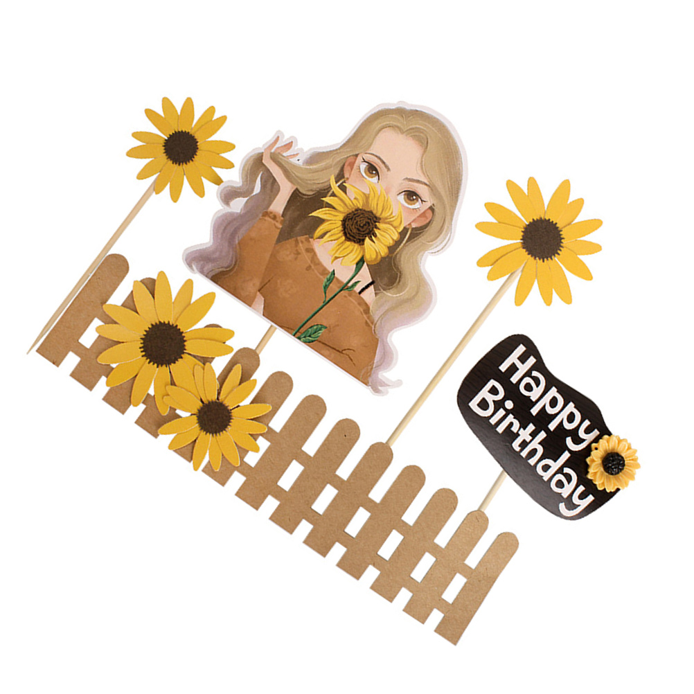 Sunflower cake topper cake decoration 25PCS Sunflower Cake Topper Cake