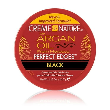 Creme of Nature with Argan Oil From Morocco Perfect Edges Hair Gel, 24 Hour Hold with Moisture and Exotic Shine, Black, 2.25 Oz (Pack of 1)