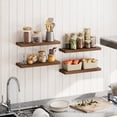 thumbnail image 7 of Fairy 15.8in Floating Shelves for Wall, Set of 4 Shelves for Bathroom, Bedroom, Kitchen Decro, Walnut, 7 of 7