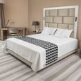 thumbnail image 1 of Geometric Bed Runner, Abstract Contemporary Design with Cage Look Squares and Zigzag Stripes, Decorative Accent Bedding Scarf for Hotels Homes and Guestrooms, King, Charcoal Grey White, by Ambesonne, 1 of 2