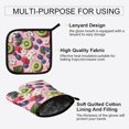 thumbnail image 3 of Yayeee Oven Mitts and Pot Holder Set of 2 Heat Resistant Kitchen Gloves Baking Hot Pad, Pink Kiwi, 3 of 5