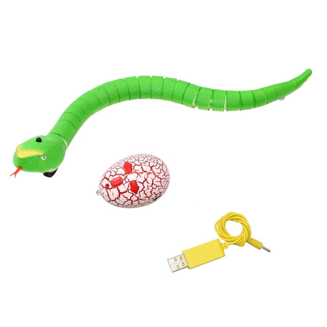Realistic Remote Control RC Snake Toy Fast Moving Simulation Fake  Rattlesnake Robotic Toy Battery Powered Snake-Egg Controller USB  Rechargeable Snake