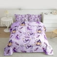 thumbnail image 2 of Homewish Purple Butterflies 2pcs Bedding Comforter Set For Children Kids Teens,Dreamy Princess Twin Comforter Sets,Kawaii Fairy Breathable Bedding Set,Luxury Bedroom Decor,Reversible, 2 of 8