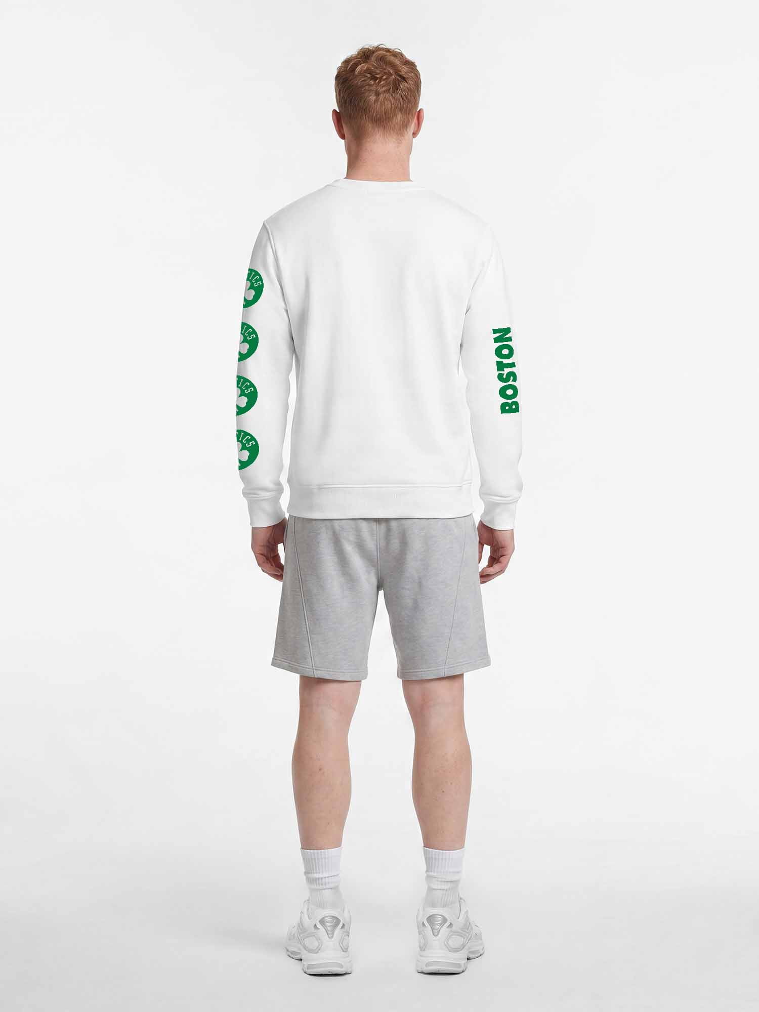 Boston Celtics Reebok Mens White Crew Sweatshirt