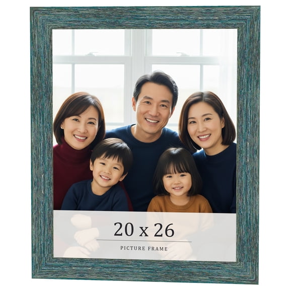 20x26 Frame Blue Rustic Barnwood Solid Wood Picture Frame Width 1.25 Inches | Interior Depth 0.5