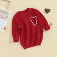 thumbnail image 2 of Bagilaanoe Toddler Baby Girl Valentine’s Day Clothes Knitted Sweater Long Sleeve Heart Embroidery Pullover 6M 9M 12M 18M 24M 3T Kids Warm Jumpers Tops Loose Knitwear, 2 of 7