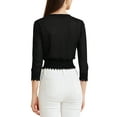 thumbnail image 3 of INSPIRE CHIC Women's Long Sleeve Ruffle Button Down Summer Casual Knit Cardigan Top L Black, 3 of 6