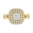 thumbnail image 3 of 1 Carat Prong Set Diamond Halo Engagement Ring in 10K Yellow Gold (Ring Size 7), 3 of 4