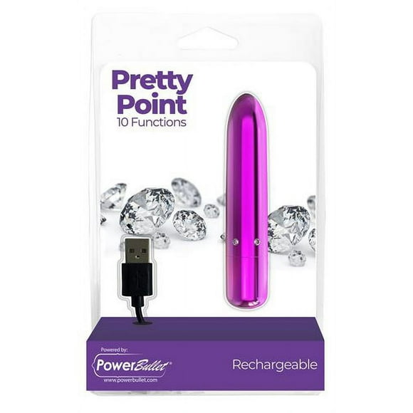Power Bullet Pretty Point 10 Functions Bullet Vibrator, Purple