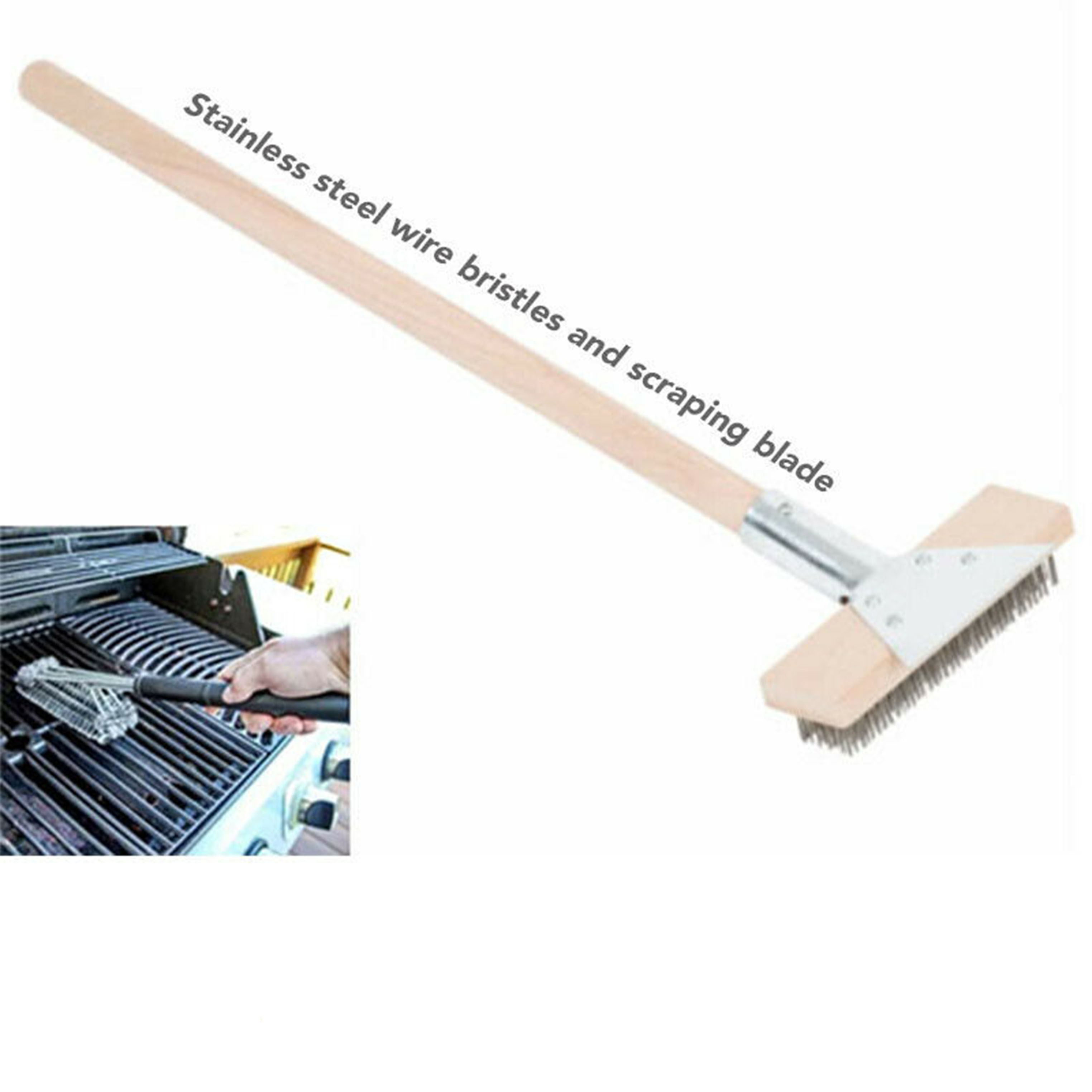 3PACK Grill Cleaning Brush 27" Inch Heavy Duty BBQ Stainless Steel