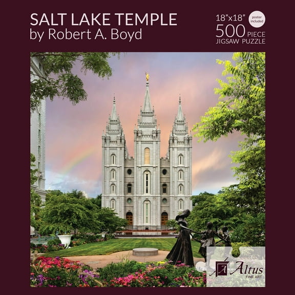 Robert A. Boyd LDS Puzzle - Salt Lake Temple- Spring Statue 18x18 jigsaw puzzle 500 piece