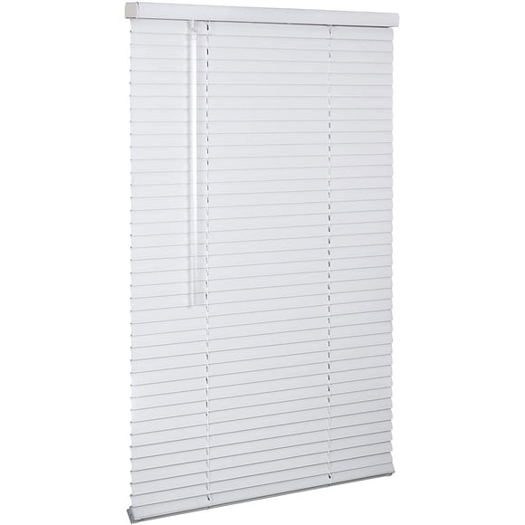 LOTUS & WINDOWARE Cordless 1" Aluminum Mini Blind, 63" Wide x 84" Long, White, Smooth, Room Darkening, Horizontal Blinds for Living Room, Bedroom, Interior Door Windows