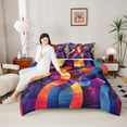 thumbnail image 4 of Castle Fairy Teens Colorful Gradient Stripes Twin Comforter Sets,Vintage Lines Bedding Set, 4 of 8