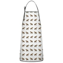 White Hyena Pattern Apron-Garden Aprons for Women with Pockets-Cotton Linen Waterproof Kitchen Cooking Gardening Aprons Adjustable for Kitchen,Cooking,BBQ and Salon 33x27 Inch
